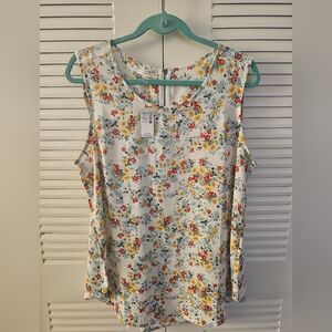 Maurices Floral Print Sleeveless Blouse - Size XL